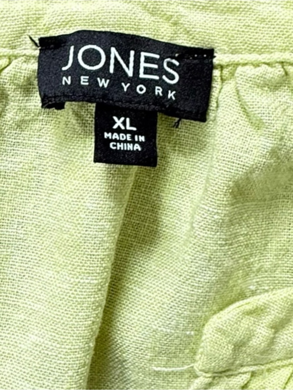 Jones New York Women's Linen Blend Split Neck Top Lime Green Size XL - Picture 6 of 11